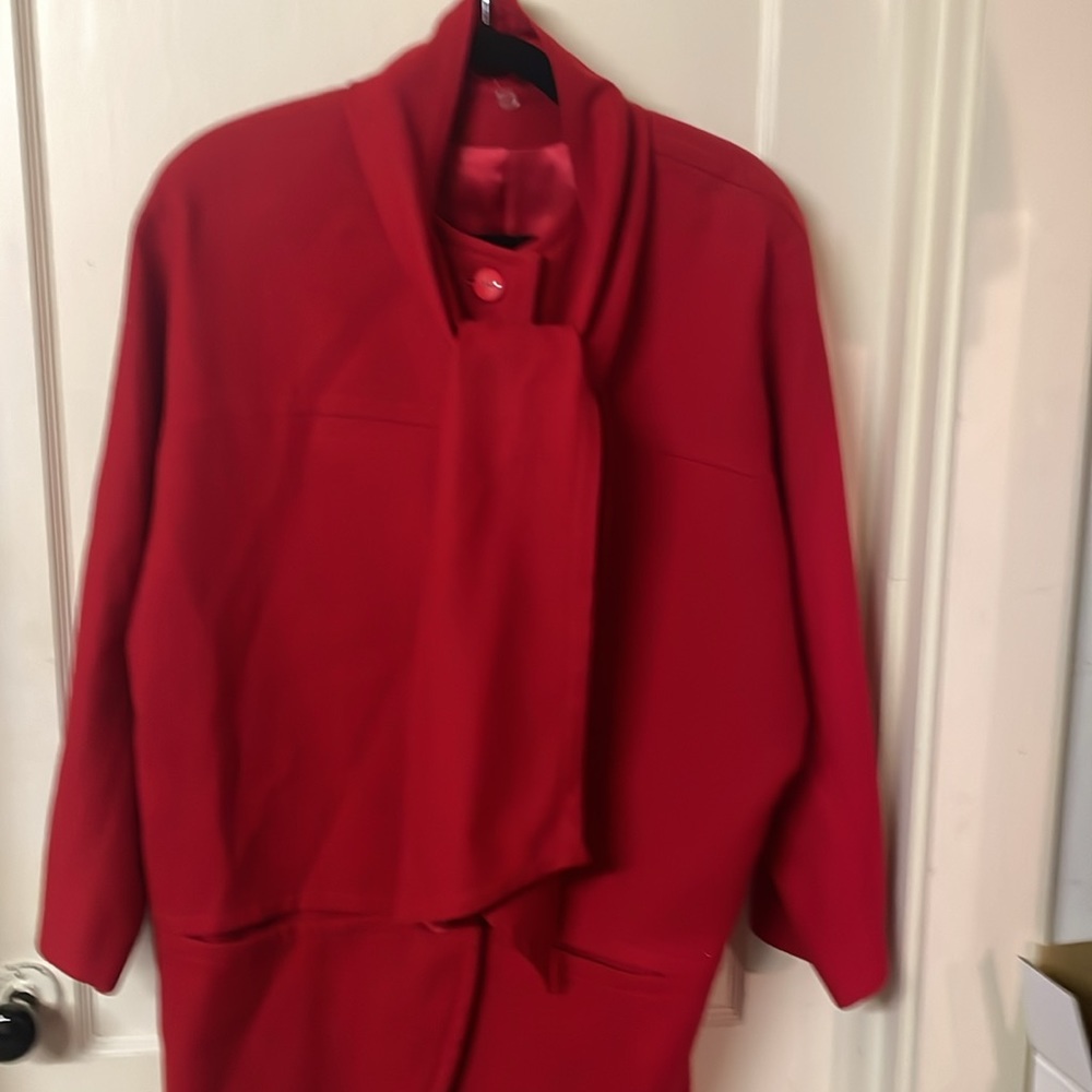 100% wool Woman’s Fleurette of California Coat with matching scarf